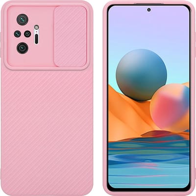 Cadorabo Hoesje geschikt voor Xiaomi RedMi NOTE 10 PRO in Bonbon Roze - Beschermhoes van flexibel TPU-silicone Case Cover en met camerabescherming