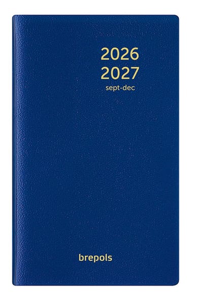 Brepols agenda 2026-2027 - Interplan GENOVA - Schoolagenda - 16 maanden - 1 week op 2 pagina's - Blauw - 9 x 16 cm