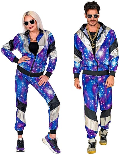Trainingspak disco blauw jaren 80