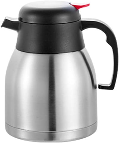 carmdering - Thermoskan - Isoleerkan - Warmhoudkan - Koffiekan - 1,5 liter, dubbelwandig 18/8 roestvrij staal - Houdt warm en koud urenlang op temperatuur - Eénhandsbediening met schenkknop - Diameter 14 cm, hoogte 22 cm