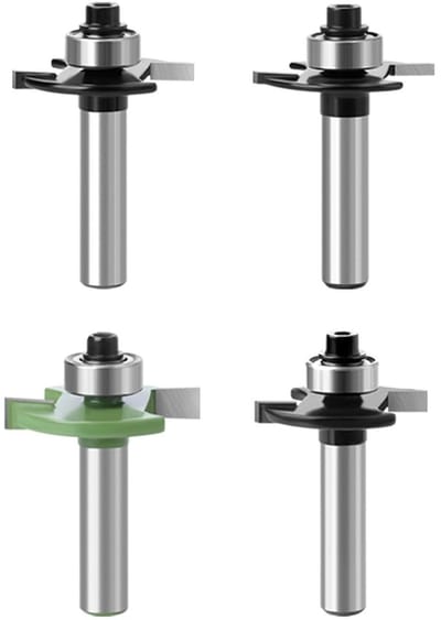 Frees set met kogellagers - 8 mm schacht - voor bovenfrees - houtbewerkingsgereedschap - schijfgroeffrees - vlakfrees - 2 mm/3 mm/4 mm/5 mm - 4 stuks