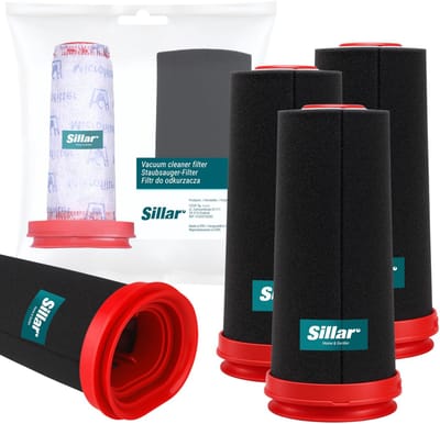 Sillar set 3 stofzuigerfilters, wasbaar, herbruikbaar, geschikt voor Bosch Flexxo Series 4, vervangende filters, schuimfilter, hoofdfilter, vervanging 12026520 / 12027764