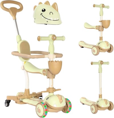 Kinderstep - Loopfiets Driewieler - Buitenspelen Leren - 3-in-1 Evoluerend Ontwerp - Tot 30 kg - Groen