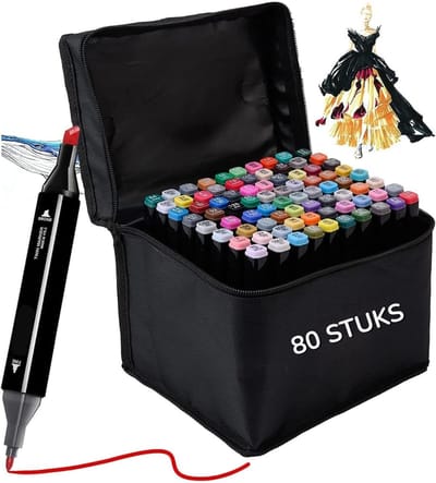 Alcohol Stiften 80 Kleuren Professionele Tekenstiften – Alcohol Markers Met Dubbele Punt Voor Tekenen, Manga En Illustraties – Permanente Markers Sneldrogende Alcoholinkt Voor Creatieve Kunstwerken | Incl. Opbergkoffer Voor Kunstenaars
