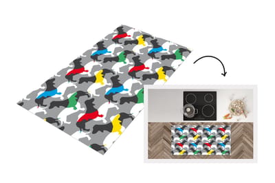 Keukenloper - Loper keuken - Honden - Teckel - Patronen - 120x60 cm - Keukenloper vinyl