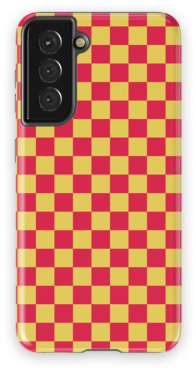 Design Hoesje Samsung Galaxy S21 | Geschikt Voor Mag | Tiny Squares Checkered Print | Backcover Samsung Galaxy S21 Cherry Checker