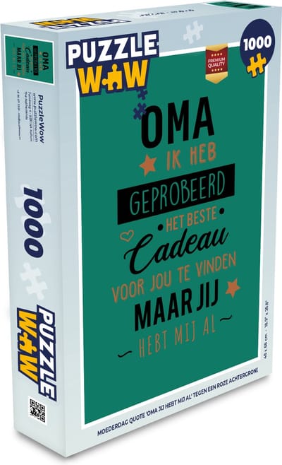 Puzzel Oma - Quotes - Oma jij hebt mij al - Spreuken - Legpuzzel - Puzzel 1000 stukjes volwassenen