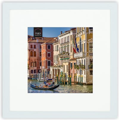 HAES DECO - Houten Fotolijst met Passe-partout Venezia wit voor 1 foto formaat 20x20 of 30x30 -SP13031