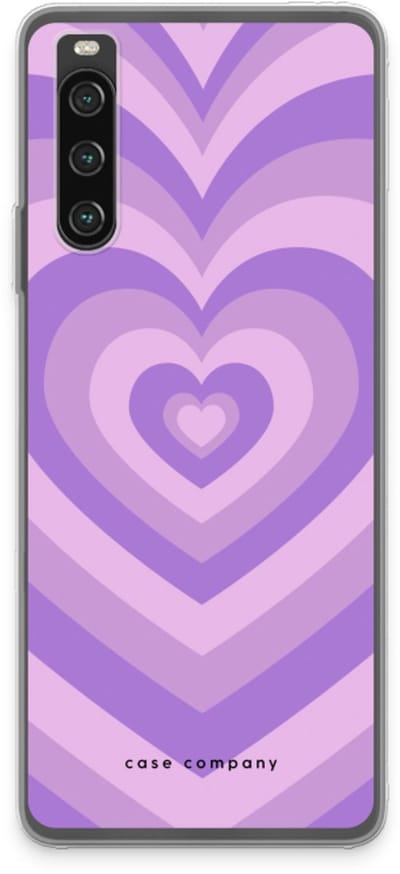Case Company® - Hoesje geschikt voor Sony Xperia 10 IV hoesje - Hart Paars - Soft Cover Telefoonhoesje - Bescherming aan alle Kanten en Schermrand
