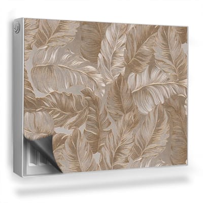 Wallfluent Magnetische Radiatorfolie - Magnetische Radiatorfolie Bescherming - 80x60 cm - Bladcompositie In Gedempte, Delicate Bruintinten - Radiatorfolie Tot 60°C - Bruin Behangplanten Radiatorbeschermer Magnetisch