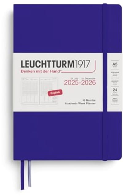 Academische Weekplanner Medium (A5) 2026 - 18 Maanden, Juli 2025 - December 2026, Engels