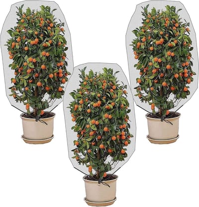 3 stuks gewasbeschermingsnet, insectenwerend net, plantenbeschermingsnet met trekkoord, groentennet, vogelbeschermingsnet, beschermingsnet, planten, bloemen, beschermnet, tuinnet, insectennet, 1,5 x 1 m