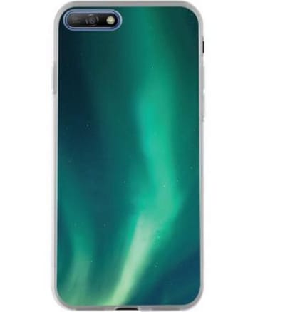 Bigben Connected, Hoesje geschikt voor Huawei Y6 2018 - Hardcase Noorderlicht Patroon, Blauw