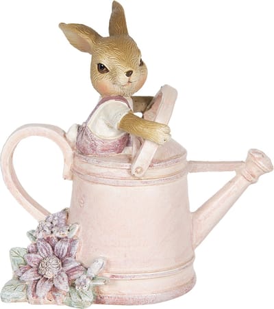 Clayre & Eef Beeld Konijn 10x6x11 cm Roze Kunststof