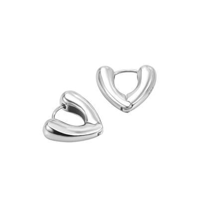 Heart Hoop Oorringen - Zilverkleurig | Hart Oorbellen| 1,5 x 1,5 cm | 925 Zilver