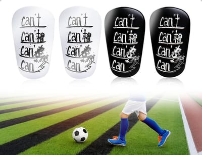 Lichte en duurzame voetbalscheenbeschermers, anti-botsingsbescherming voor volwassenen, ideaal voor trainingen en wedstrijden, zwart en wit