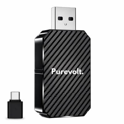 PureVolt Draadloze CarPlay & Android Auto Adapter – Wireless Smart Box – Bluetooth & WiFi – Plug & Play Dongle – Snelle Verbinding voor OEM Bedrade CarPlay – Fast Connect