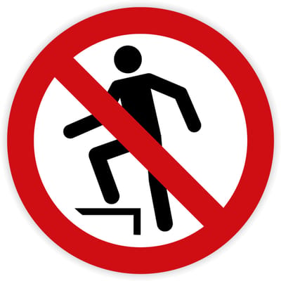Simbol® - Stickers Verboden het oppervlak te betreden (P019) - Formaat ø 5 cm.