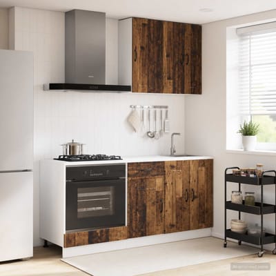 vidaXL - Keukenblok - KALMAR - 5 - st - Oud - hout - Bewerkt - hout