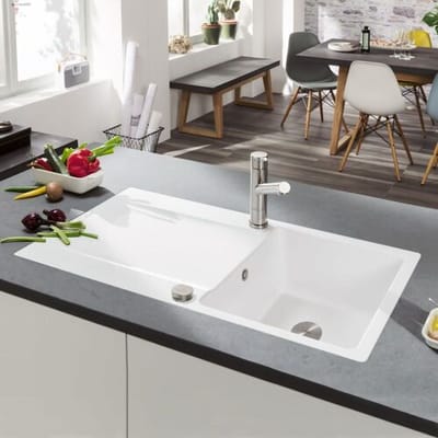 Villeroy & Boch Siluet 50 Flat inset sink basin right, drain set with eccentric actuation 33352FR1