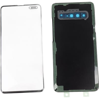 Vervanging Achterglas en Buitenste Lens Glas Scherm met Cameralens Tape Onderdelen Reparatiegereedschap voor Galaxy S10 5G zwart