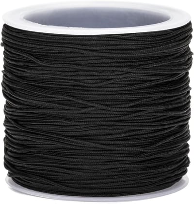 Allecto Plus - Zwarte 100 meter Nylon Koord 0,8 mm - Onelastisch en Scheurvast - Voor Doe-het-zelf en Sieraden