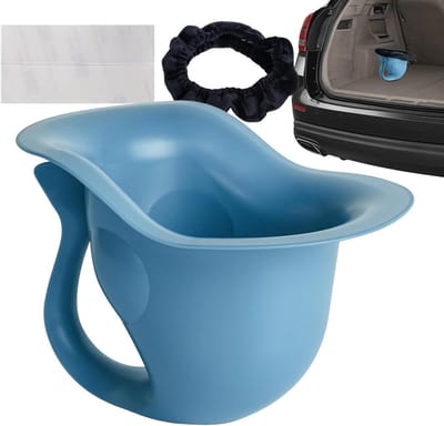 Draagbaar toilet - Potje voor kinderen - Zindelijkheidstraining thuis - Leuke visvorm - 14 x 14 x 19.5 cm - Blauw