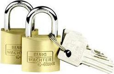 Burg Wächter 2er Set Duo 222 30 SB Hangslot Gelijksluitend Messing Sleutelslot