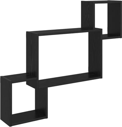 vidaXL - Wandplank - Muurmontage - Zwart - eiken - 91,5 - x - 15 - x - 76 - cm