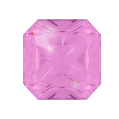 Quiges - Eligo Verwisselbaar Glas geslepen 12 mm Vierkant Zirkonia Licht Roze voor Zilveren Ring - 12 mm - ER12S004