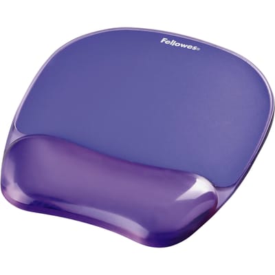 Mauspad mit Handgelenkstütze Fellowes Crystals Gel transparent lila