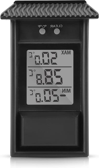 Digitale Thermometer voor Binnen en Buiten, Waterdichte Muur Thermometer met Max. en Min. Temperatuurweergave, Tuin Thermometer en Temperatuurmeter