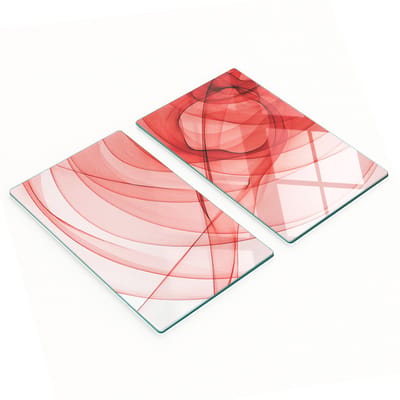 Duurzame en stijlvolle glazen borden met een abstract lijnpatroon, 2x30x52 cm