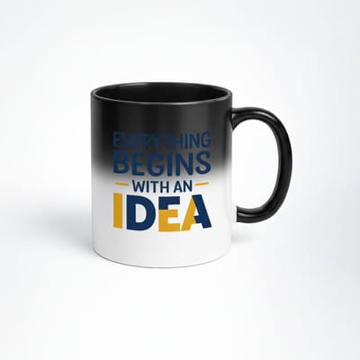 Magische Mok "Everything Begins With An Idea" - Warmtegevoelige Koffiemok