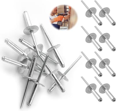 Grote Flens Aluminium Blindpopnagels - 60 Stuks, Industrieel Kwaliteit, 4.8mm × 20mm, Duurzaam en Betrouwbaar voor Diverse Toepassingen
