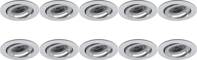 Spot Armatuur 10 Pack - Pragmi Aerony Pro - GU10 Inbouwspot - Rond - Zilver - Aluminium - Kantelbaar - Ø82mm