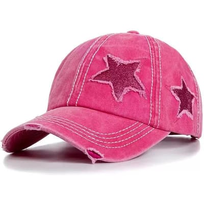 Unisex Ster Borduurwerk Baseballpetten Lente Herfst Buiten Verstelbare Casual Petten Zonbescherming Pet Sportpet pink