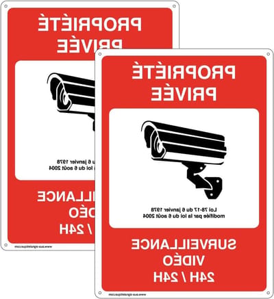Videobewaking Bord - Beveiligingsteken Privacy - Privé Eigendom - Duurzaam PVC UV-druk - 12x17 cm