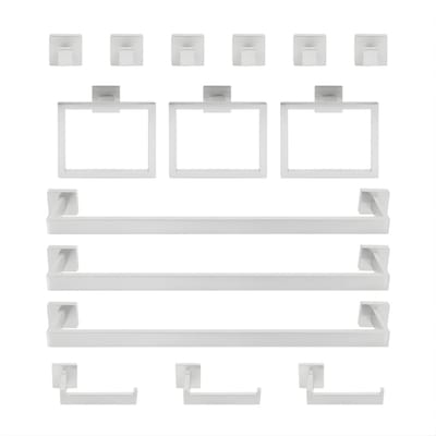 Handdoekrek Set 15-delig – Wandmontage – RVS 201 – Complete Badkamer Accessoires Set – Voor Badkamer, Keuken en Slaapkamer – Zilver