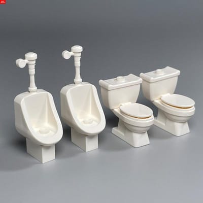 MOC Briques urinoirs Toilettes Ménage public Salle de bain Centre commercial masket Scène Meubles Blocs de construction éducatifs BRICOLAGE Jouets 1 set