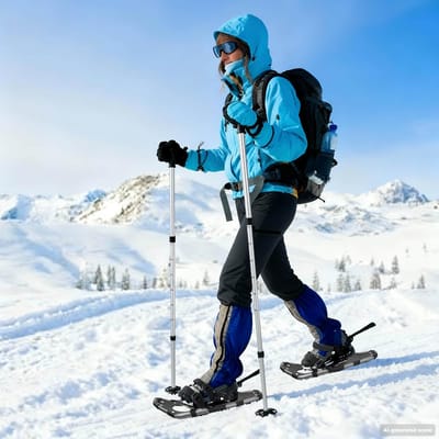 vidaXL - 3 - in - 1 - sneeuwschoenen - met - wandelstokken - Zilver - en - Zwart