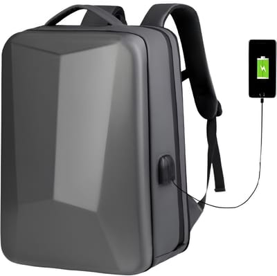 CarryQuest® - Rugzak Uitbreidbare Computertas - Zakenreis Bagagetas - 20-35L Capaciteit - Shell-Rugzak - Comfortabel Draagcomfort - Y3 Grijs