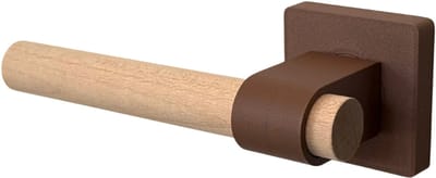 Home 3D® - Deurklink Bruin – Vierkant Rozet – Beukenhout – Voor Binnendeur / Interieurdeur – Gemakkelijk te monteren – Stijlvolle deurkruk