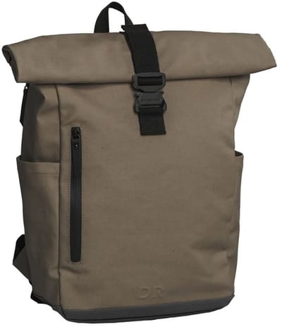 Daniel Ray Wangaratta Coated Canvas Rolltop Rugzak - Laptoprugzak 15,6 inch - 20 Liter - Spat Waterdicht - Taupe