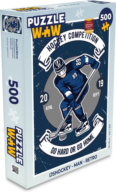 Puzzel IJshockey - Man - Retro - Legpuzzel - Puzzel 500 stukjes