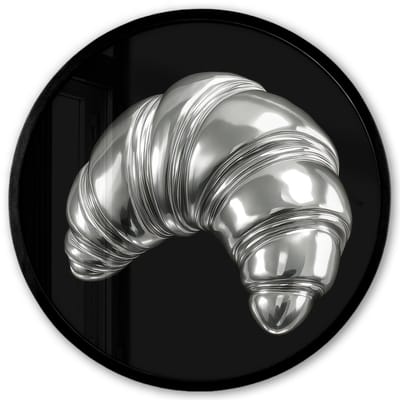 Poster in lijst Rond - Fotolijst 40x40 cm - Posters - Croissant - Metaal - Zilver - Ronde posterlijst zwart - Decoratie - Wanddecoratie woonkamer - Muurdecoratie slaapkamer