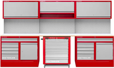 Werkplaatsmeubilair 3,3M met gereedschapswagen MW Tools PRACO355W