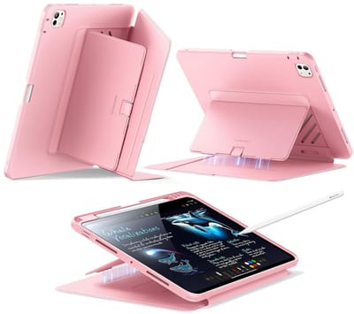 ESR Hoes Geschikt voor iPad Pro 11 (2024 / 2025) - Flip Magnetic Book Case - Beschermhoes met Multi-Angle Standaard - Sleep/Wake - Pen Houder - Roze