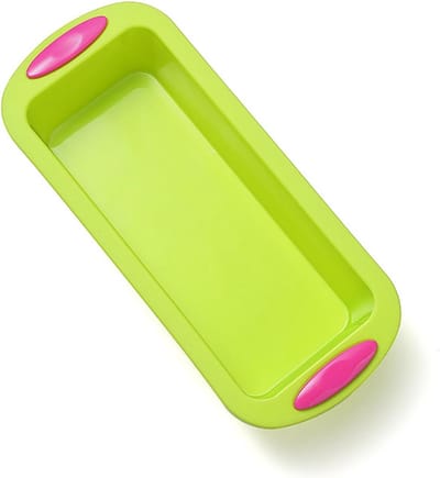 Famanu - Broodbakvorm rechthoekig siliconen groen anti-aanbak BPA-vrij 27.8 x 12 x 6.5 cm