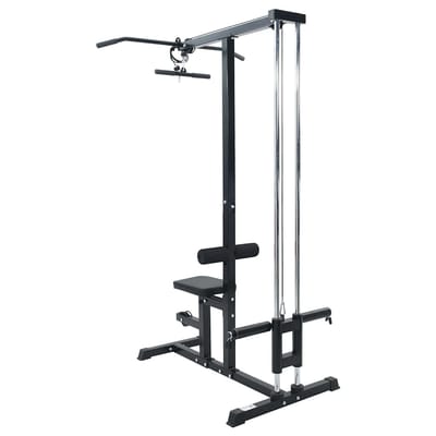 vidaXL - Lat - pulldown - machine - Zwart - 110 - x - 70 - x - 187 - cm - Gepoedercoat - staal